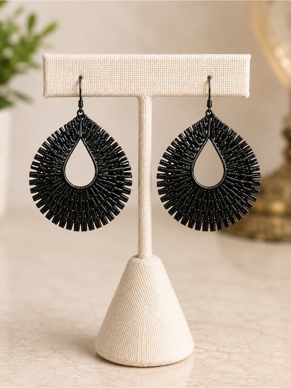 Statement Gun Metal Grey Teardrop Earrings: